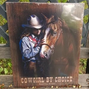 Cowgirl By Choice Metal Sign